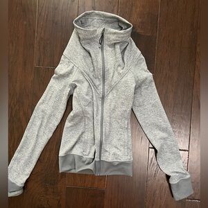 Lululemon Gray Cowl Neck Zip Up Sz 2